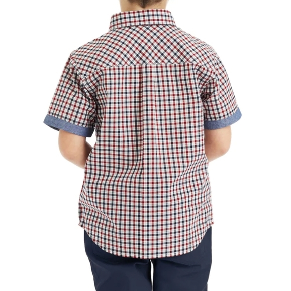 Ben Sherman Baby Boys' Red/Blue/White Short-Sleeve Button-Down Shirt, 24… - Picture 2 of 13